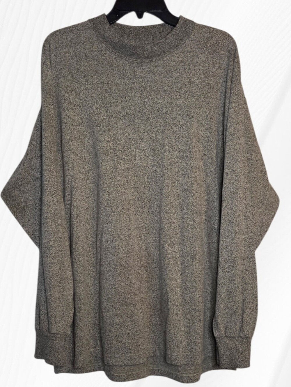 ​Faded Glory Vintage Style Long Sleeve Mock Neck Shirt Men XL Heathered Oatmeal